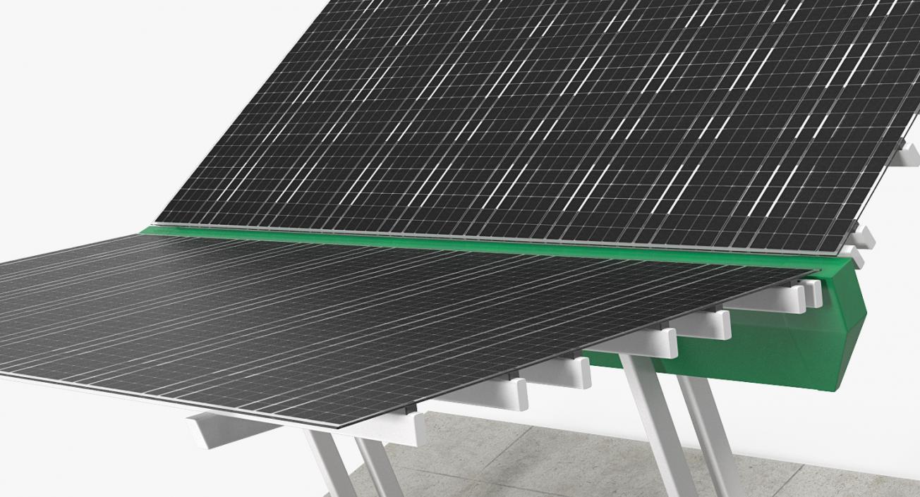 3D Solar Panel Charging Station model
