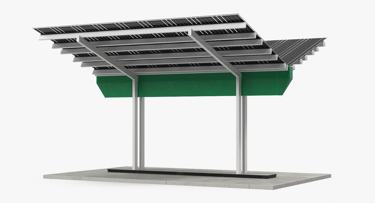 3D Solar Panel Charging Station model