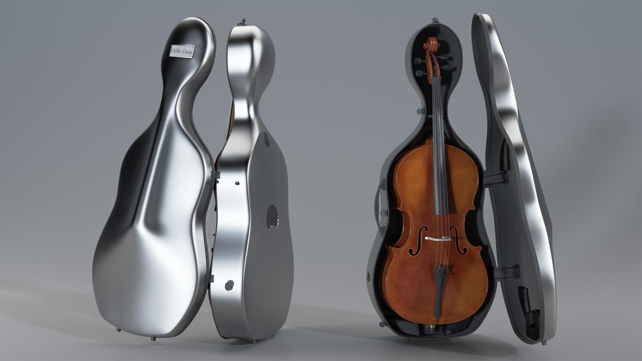 3D Cello Carbon Fiber Hard Case model