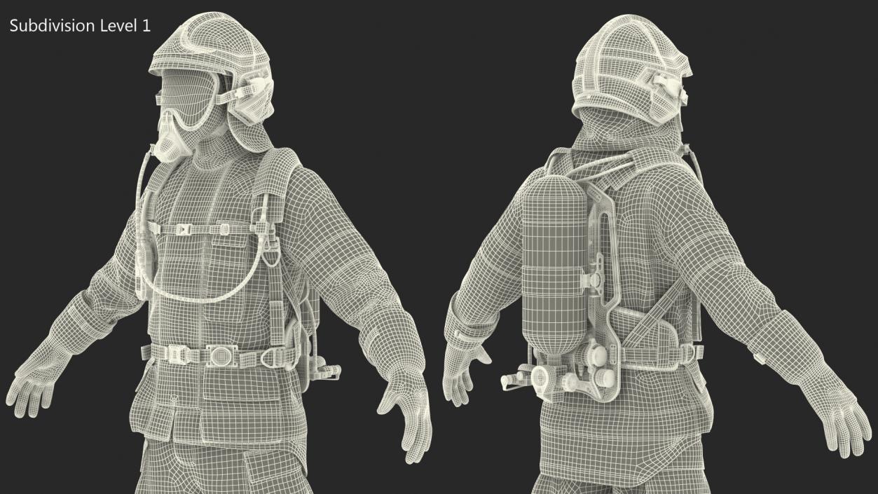 Firefighter Rescuer 3D model