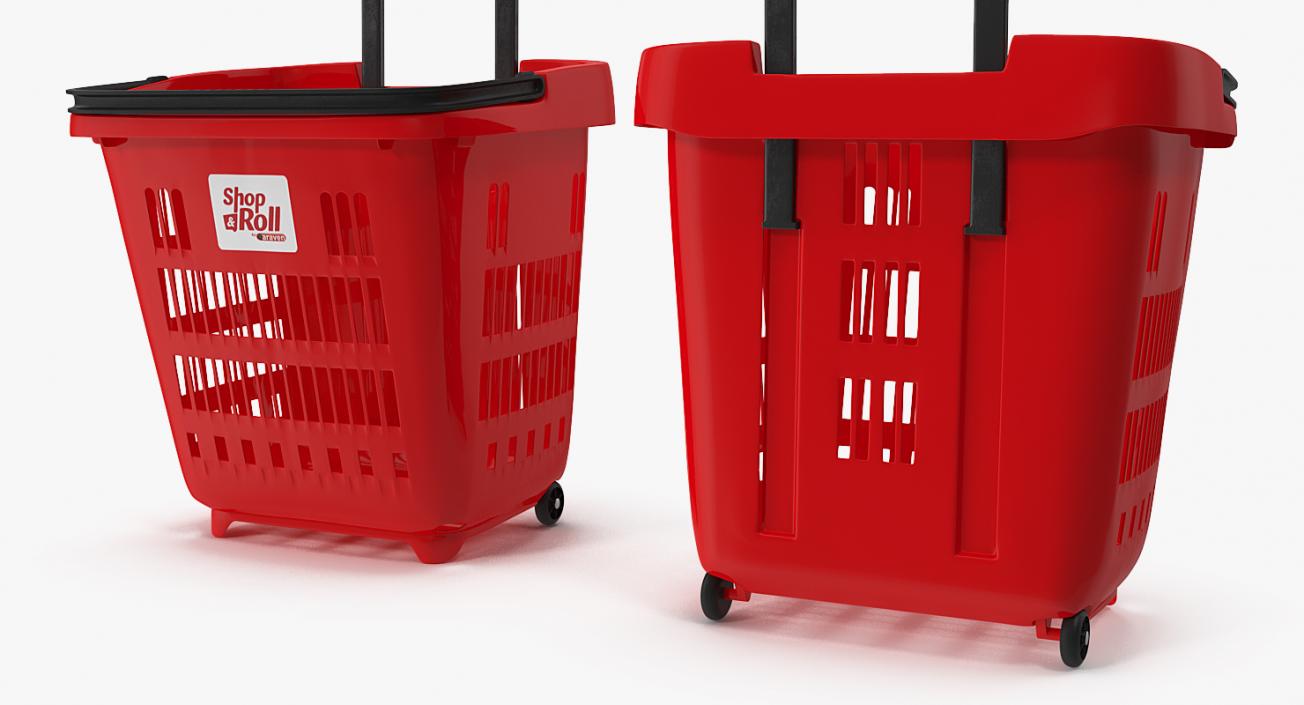 3D Plastic Roll Shopping Basket model