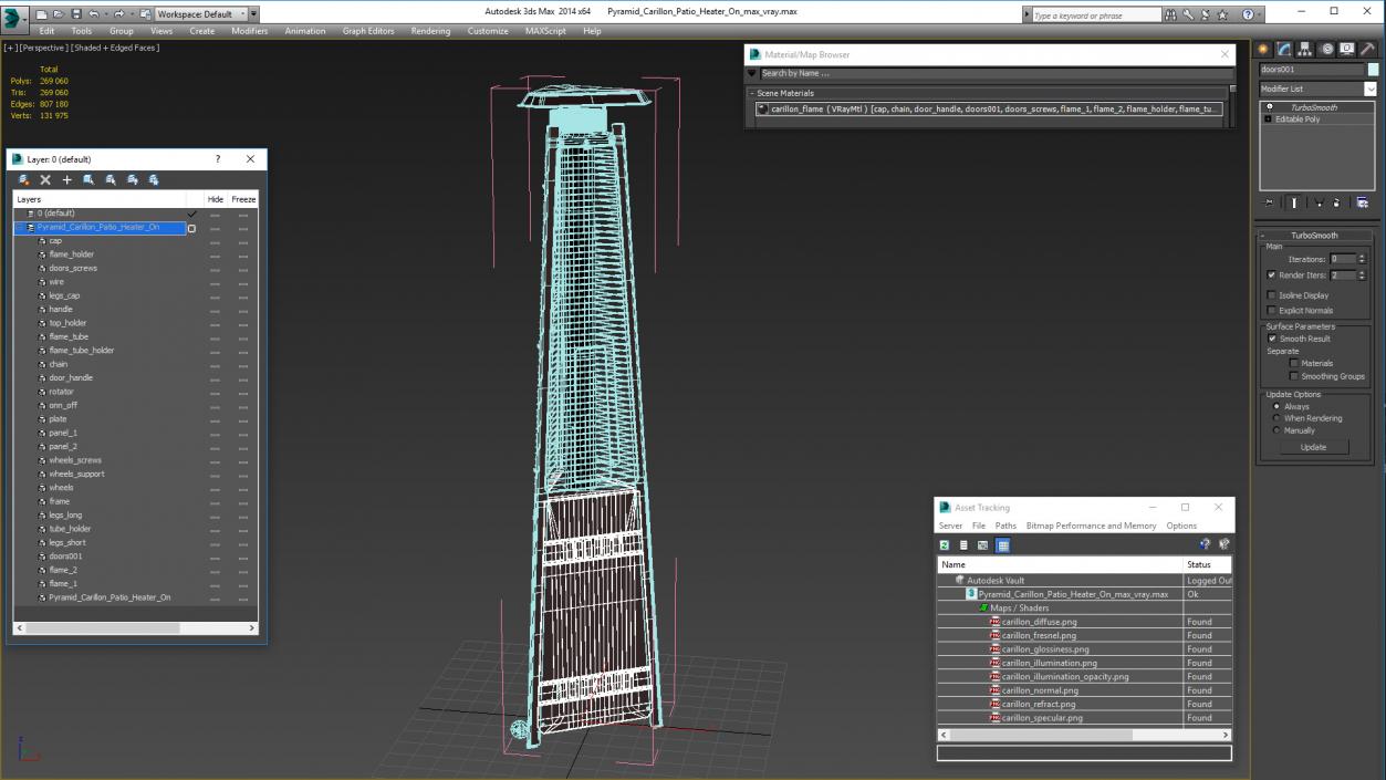 Pyramid Carillon Patio Heater On 3D