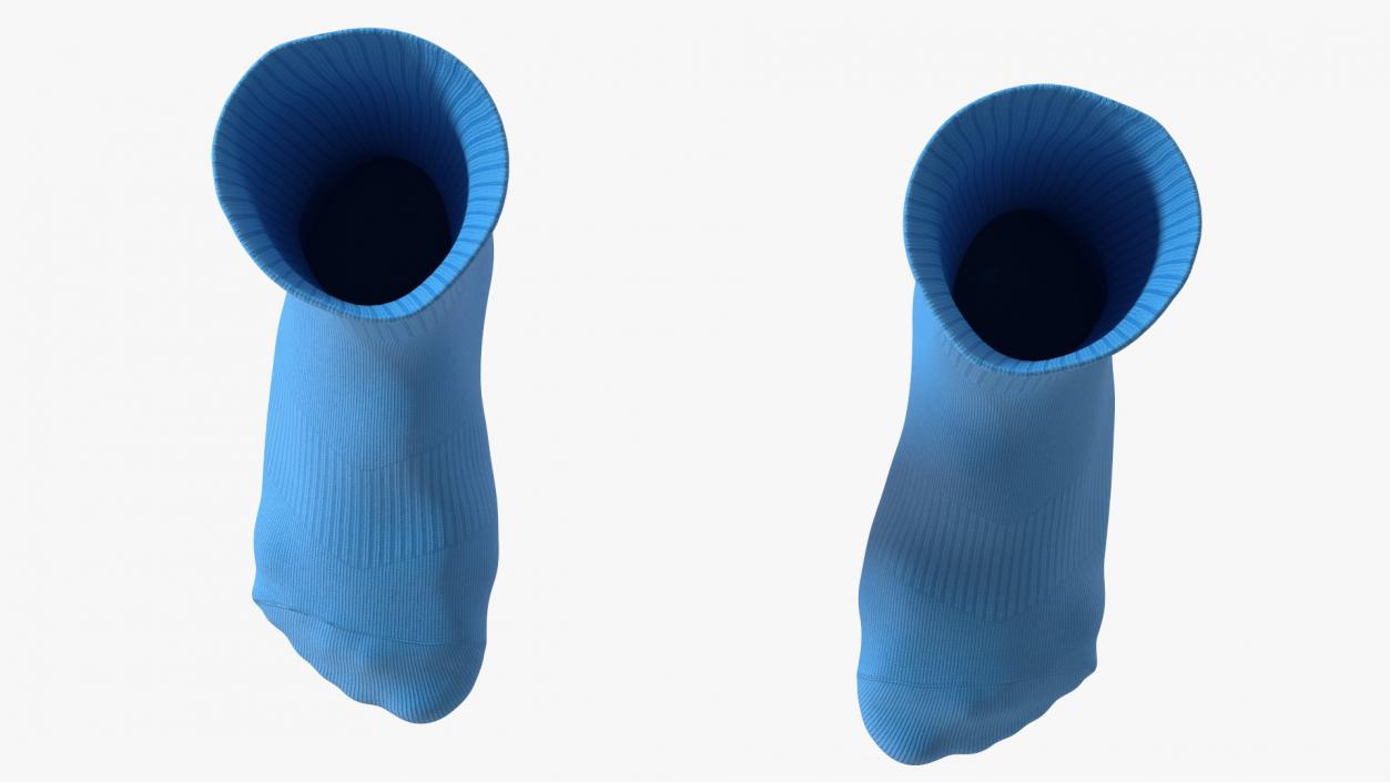 3D Long Socks Blue on The Foot Standing
