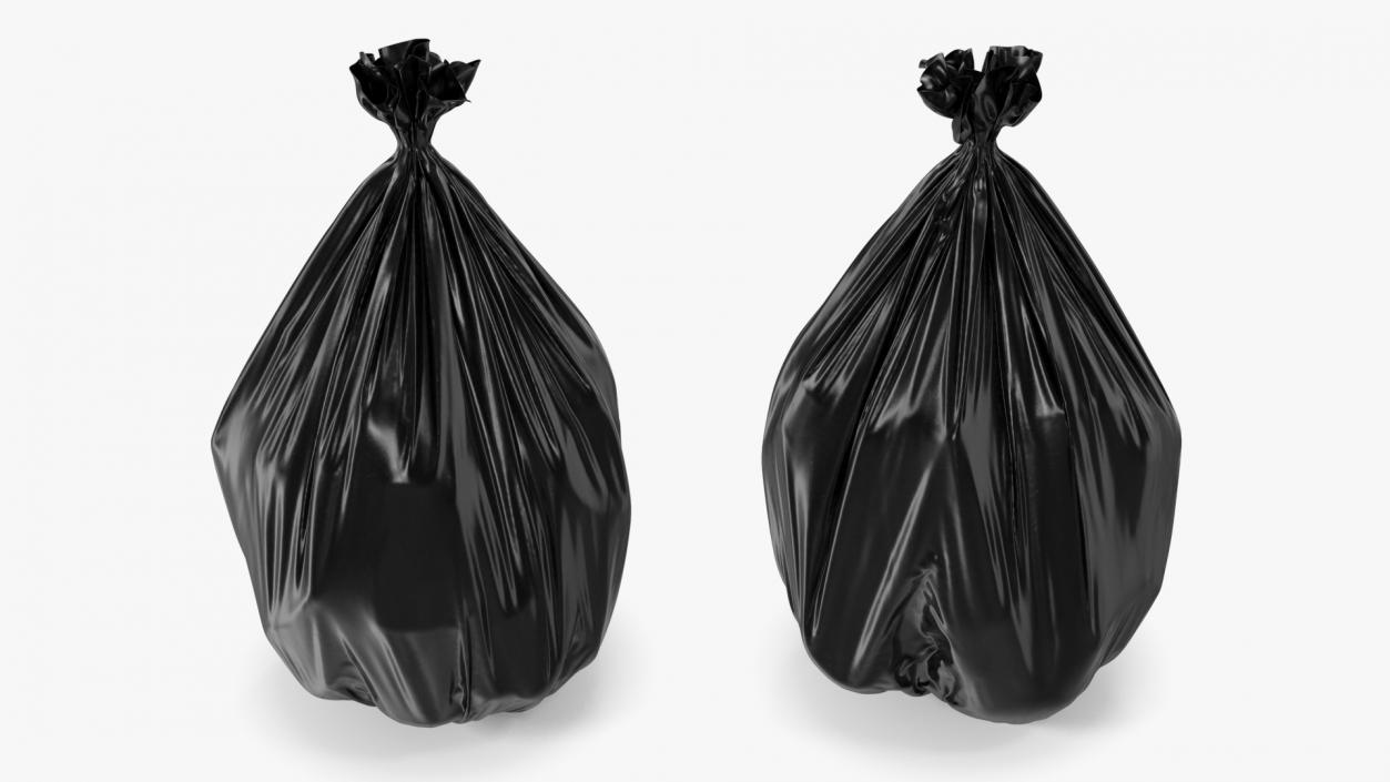 Black Trash Bag Closed 3D