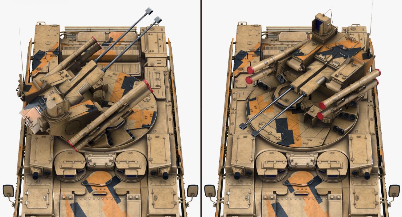 Missile Tank BMPT Rigged 3D model