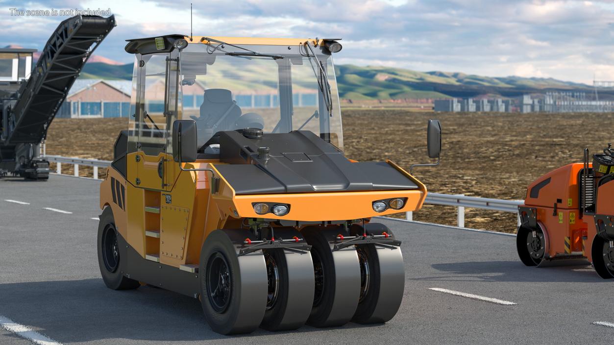 Pneumatic Tyred Road Roller Compactor 3D