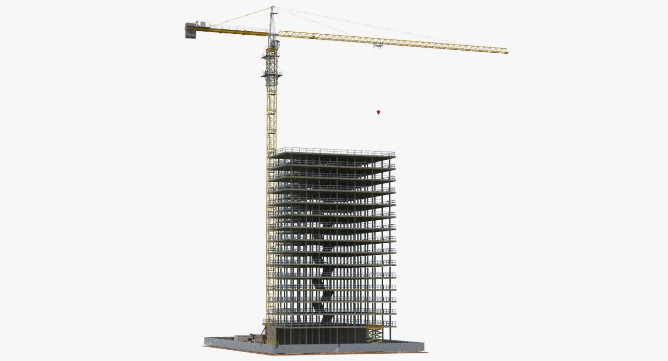 3D Building Construction 2 with Equipment model