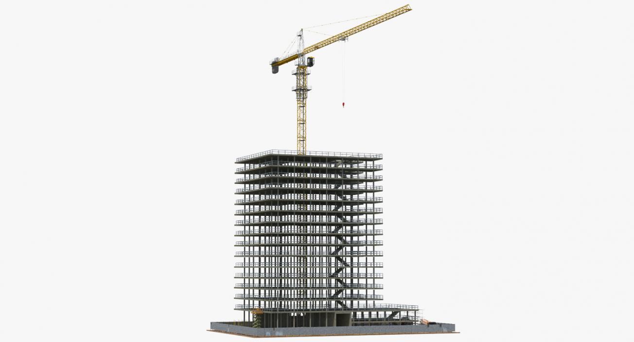 3D Building Construction 2 with Equipment model
