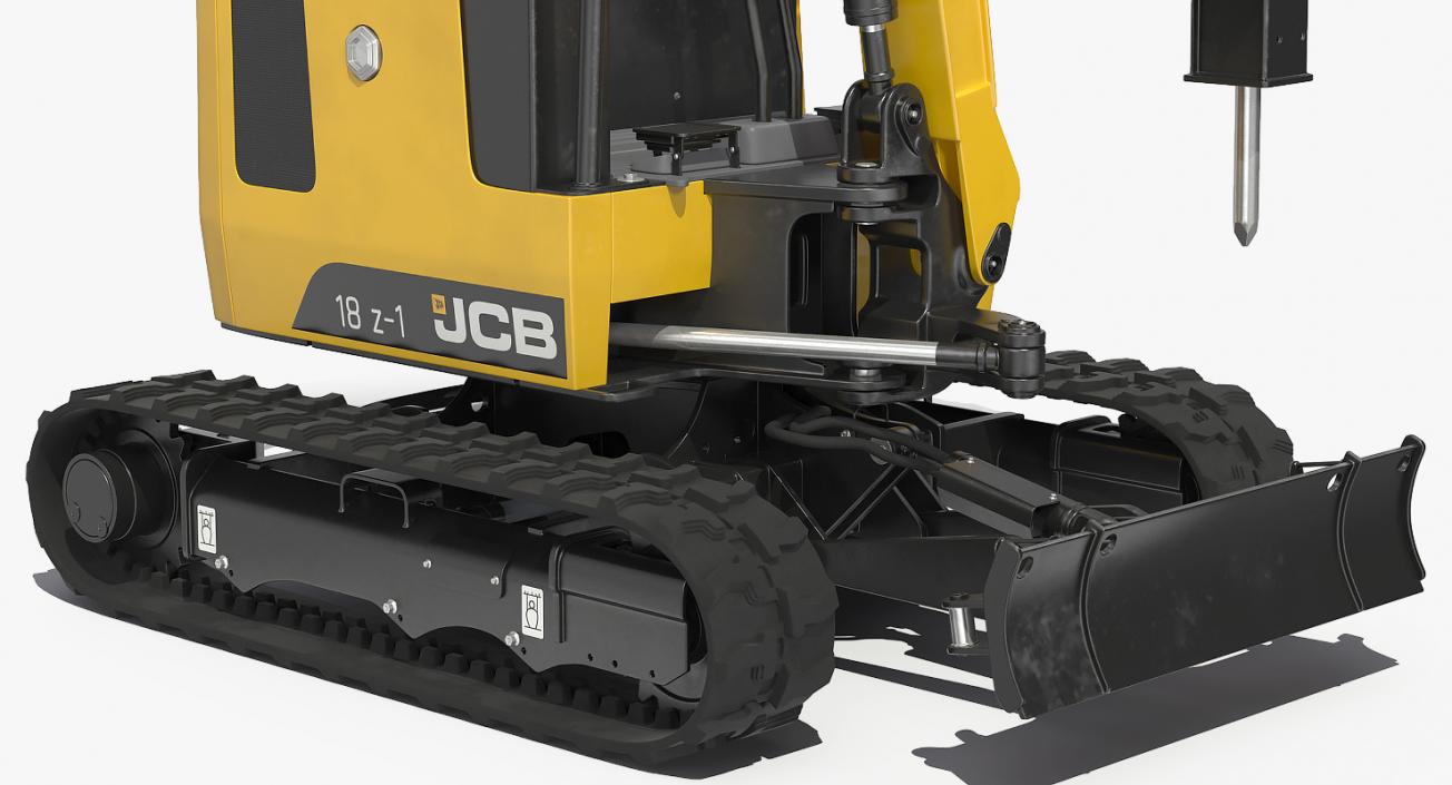 3D Mini Excavator JCB with Breaker Rigged model