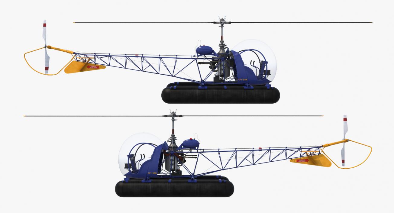 Bell 47 On Floats 3D