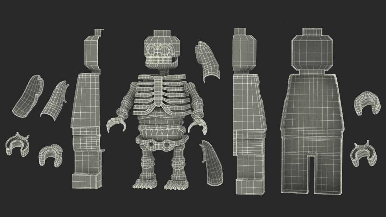 3D model Anatomical LEGO Man Glass Half