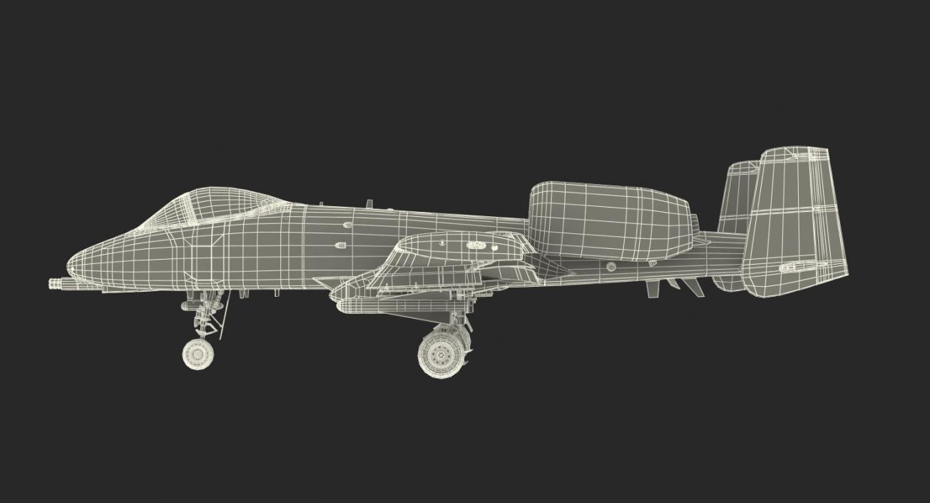 Attack Aircraft A-10 Thunderbolt II Rigged 3D