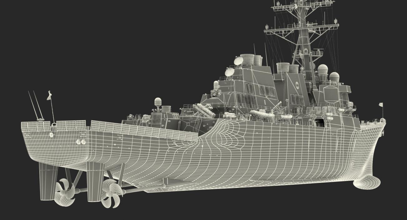 Arleigh Burke Destroyer Donald Cook DDG-75 Rigged 3D model