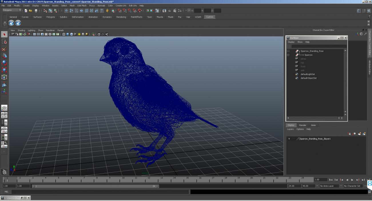 3D Sparrow Standing Pose