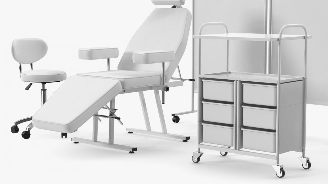 Medical Furniture Set White 3D