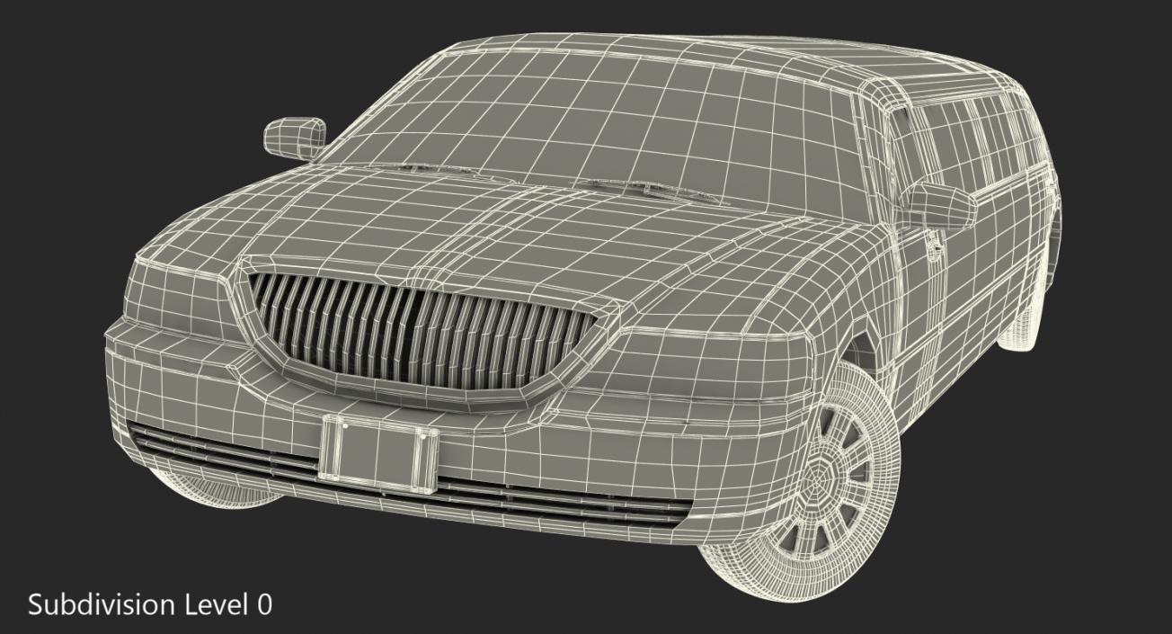 3D model Limousine Generic Black Rigged