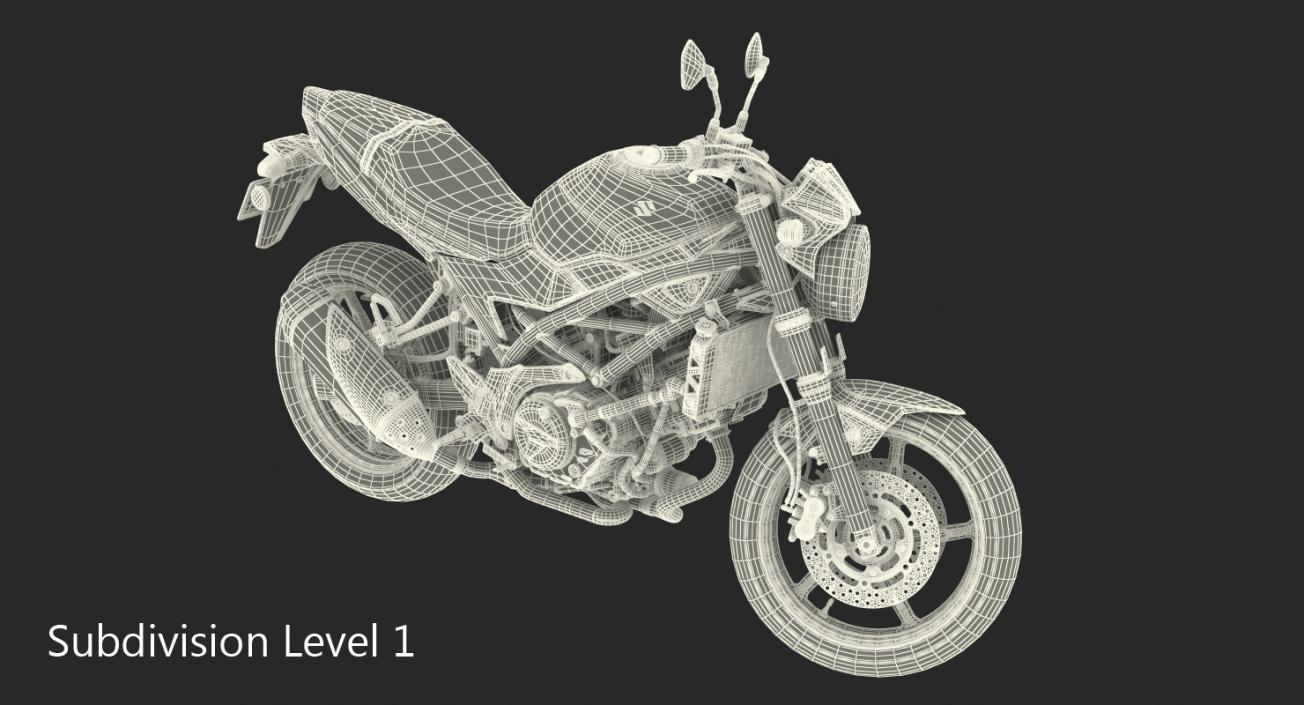 3D Sport Bike Suzuki SV650 2016 model