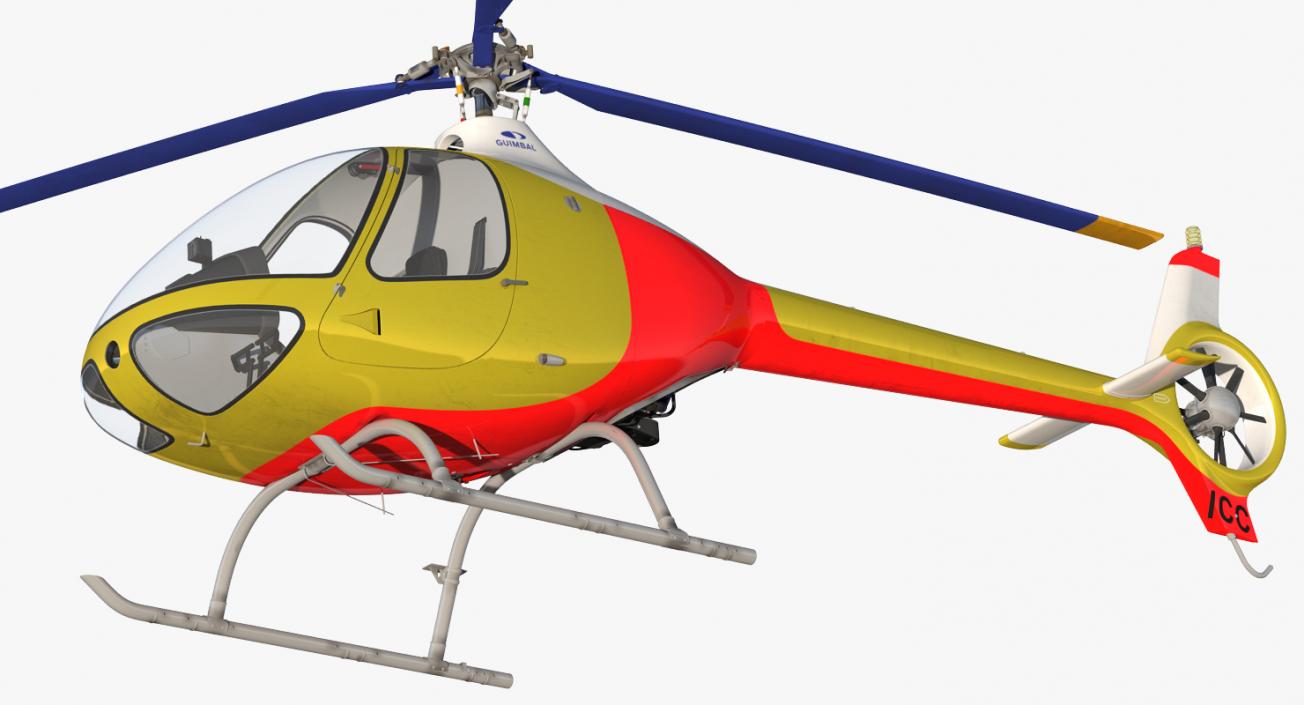 3D Light Helicopter Generic Rigged