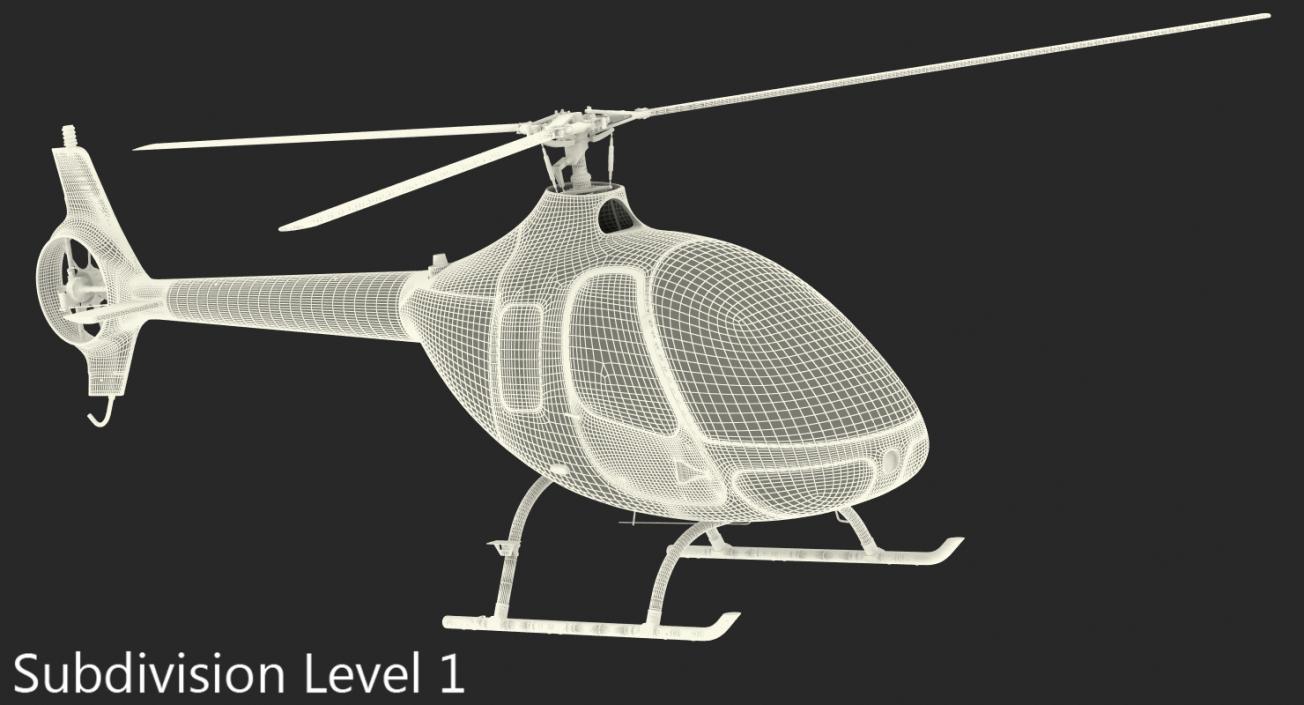 3D Light Helicopter Generic Rigged