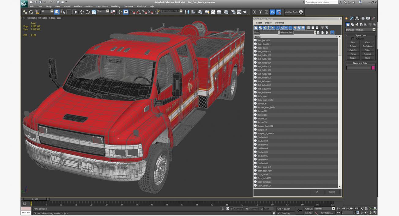Old Fire Truck 3D model