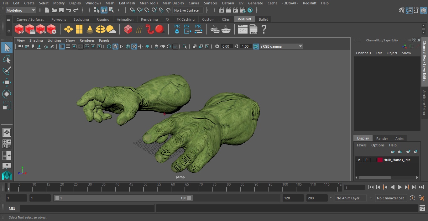 3D model Hulk Hands Idle
