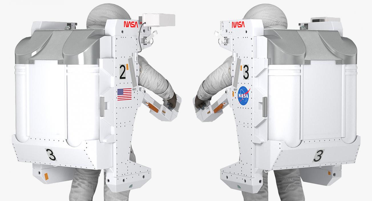 3D model Astronaut in Spacesuit A7L with Manned Maneuvering Unit