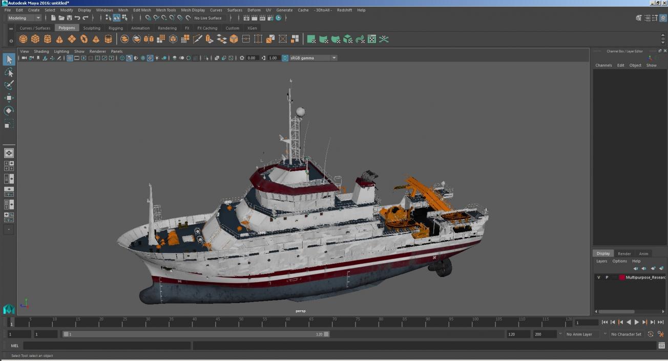 3D Multipurpose Research Vessel model