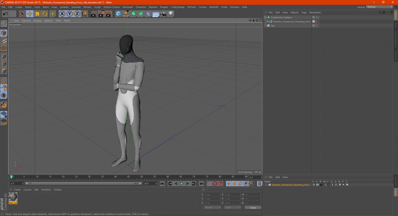 3D model Robotic Humanoid Standing Pose