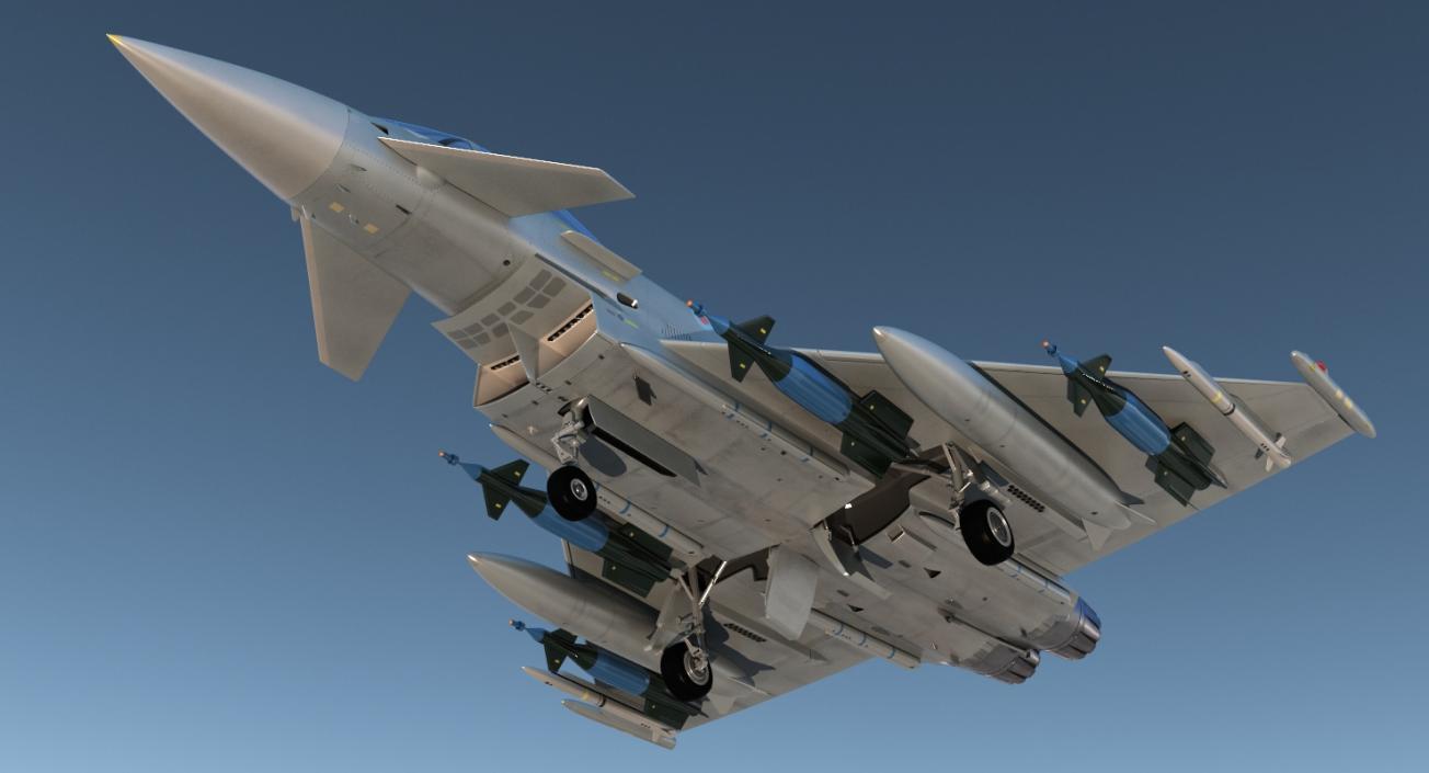 3D Multirole Fighter Eurofighter Typhoon Rigged for Cinema 4D model