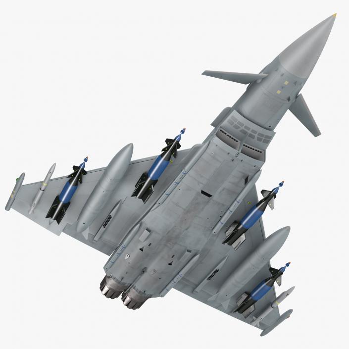 3D Multirole Fighter Eurofighter Typhoon Rigged for Cinema 4D model