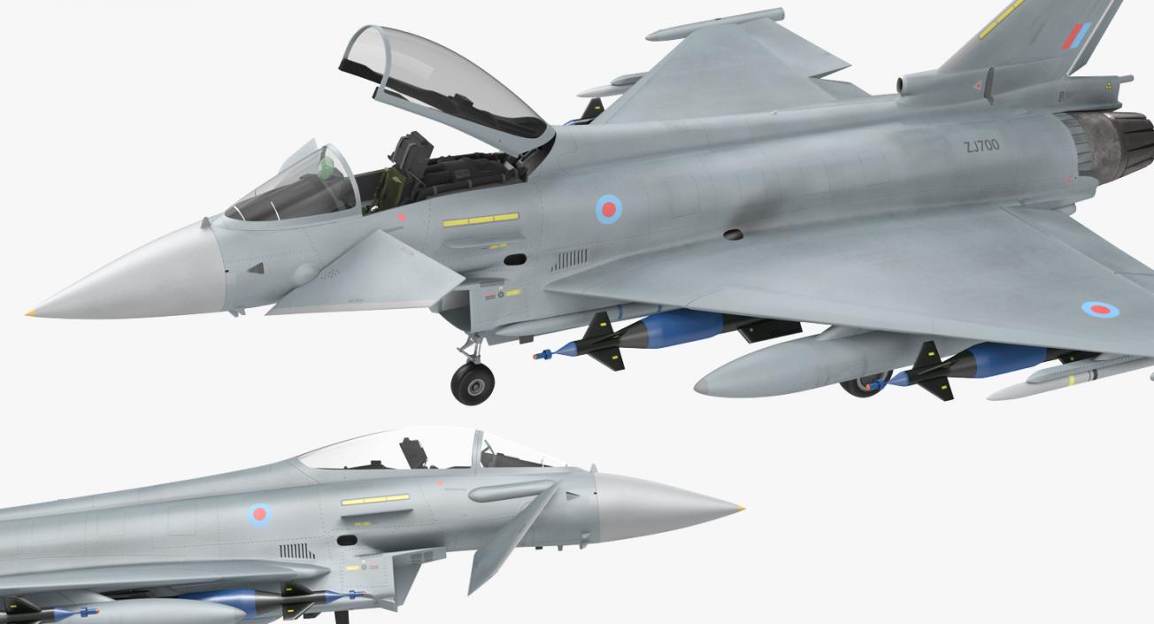 Multirole Fighter Eurofighter Typhoon Rigged 3D model