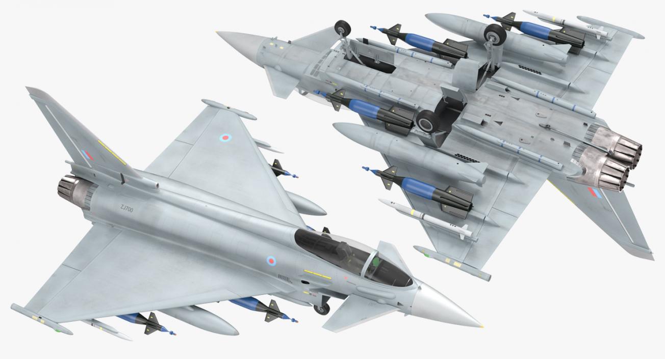 3D Multirole Fighter Eurofighter Typhoon Rigged for Maya model