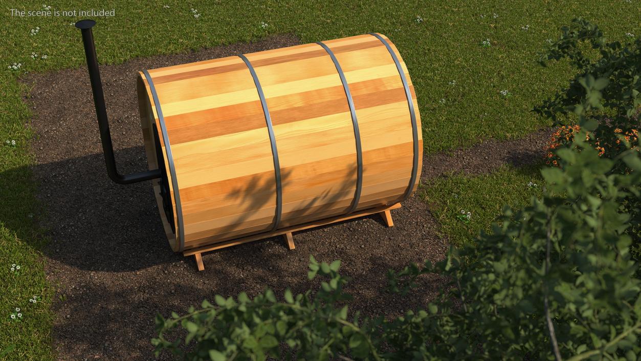 3D Dundalk LeisureCraft Red Cedar Barrel Sauna model