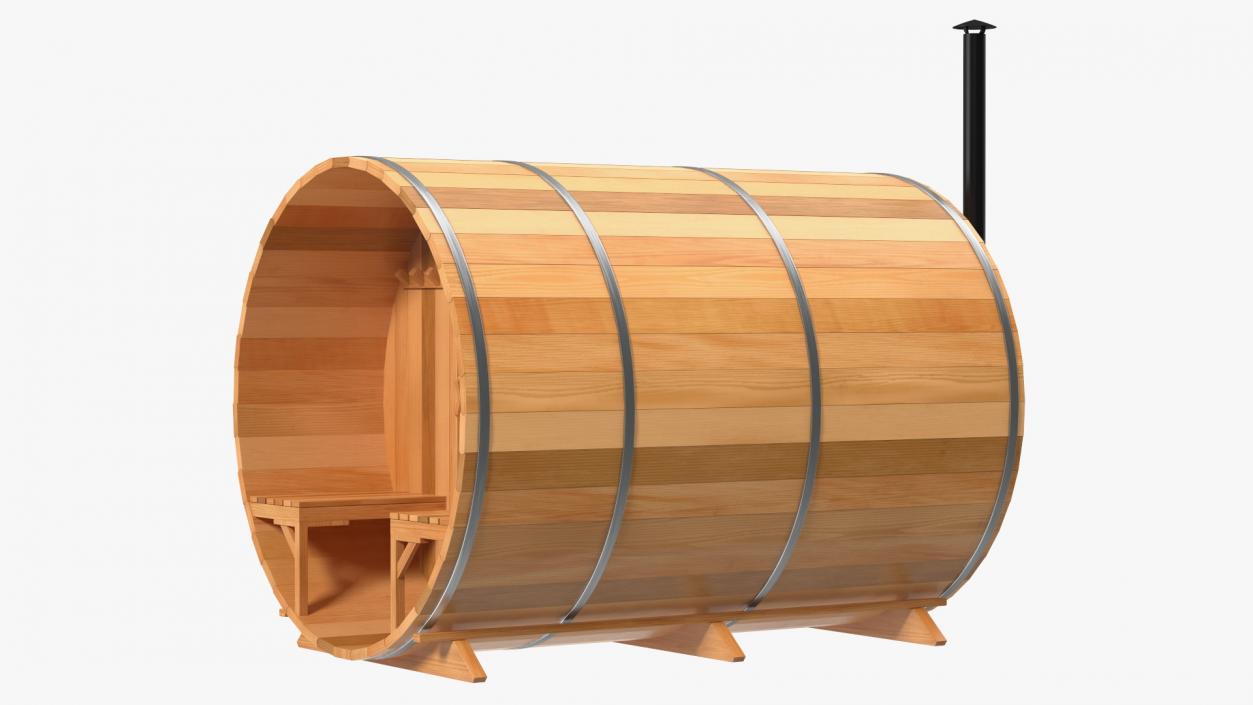 3D Dundalk LeisureCraft Red Cedar Barrel Sauna model