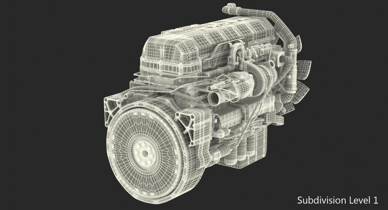 Mack Semi Truck Engine 3D
