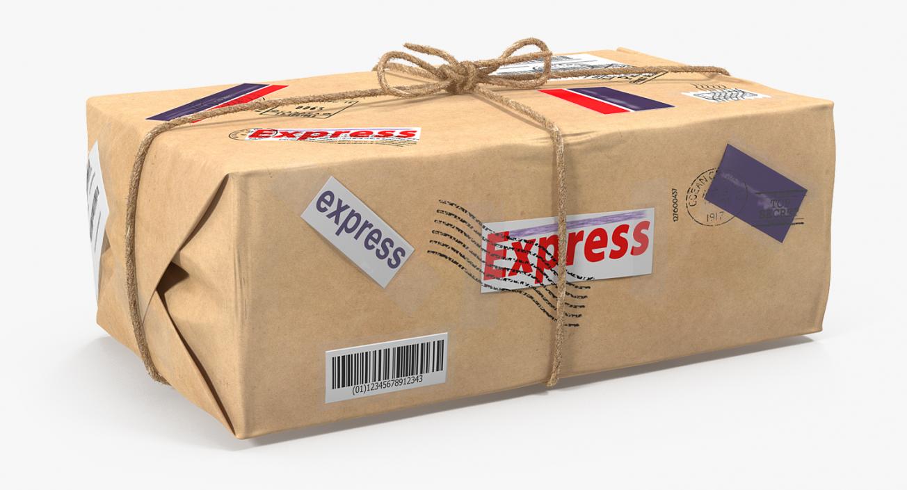 3D Postal Mail Package Fur model