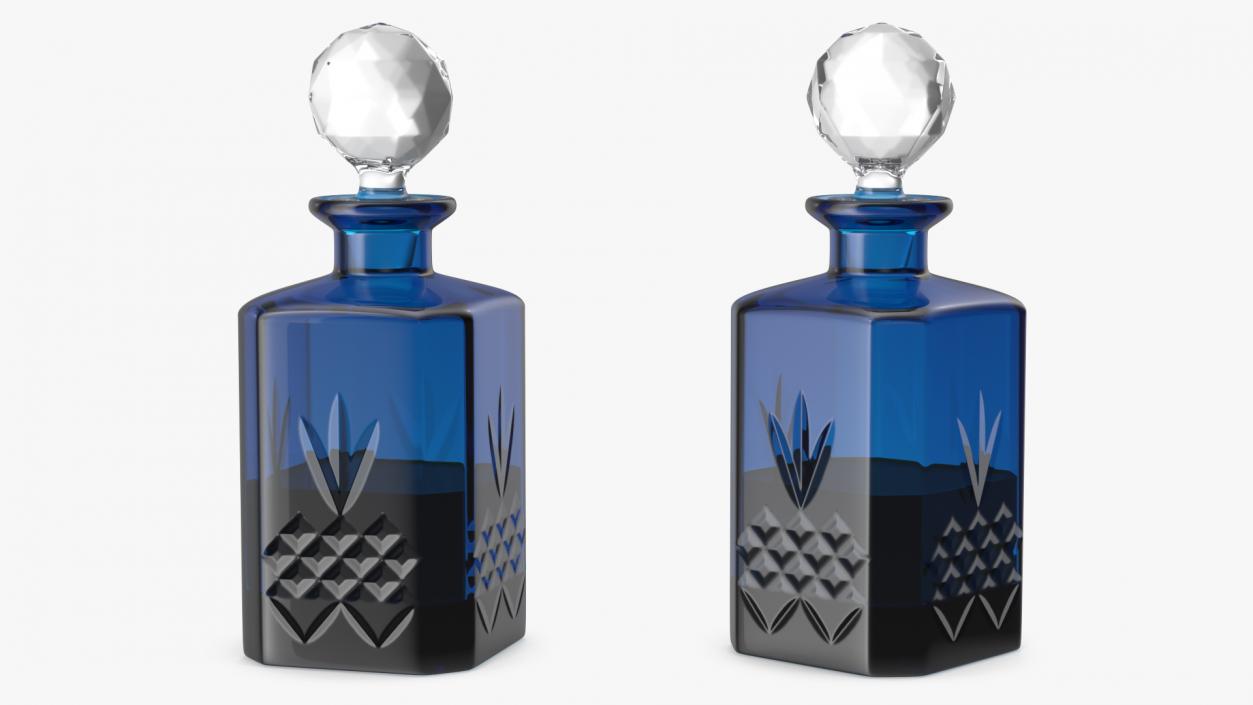 3D Blue Crystal Whisky Decanter model