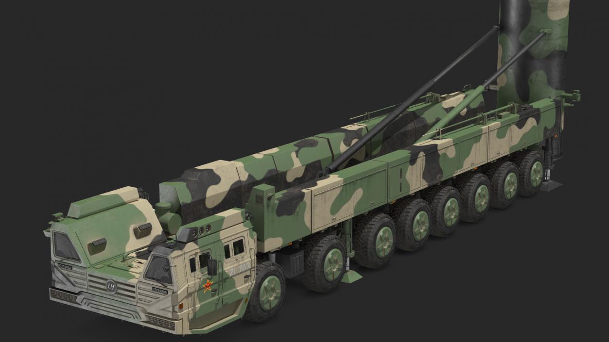 Dongfeng-41 ICBM Launch Vehicle Dusty Rigged 3D model