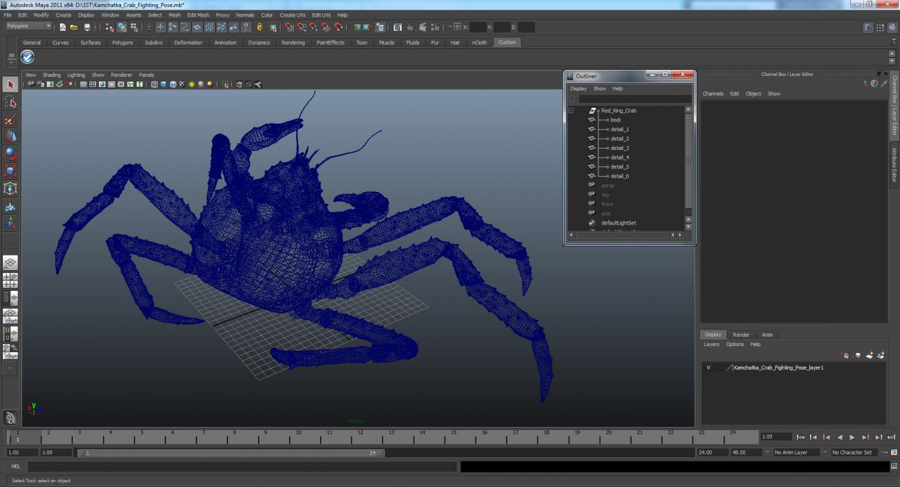 3D Kamchatka Crab Fighting Pose model