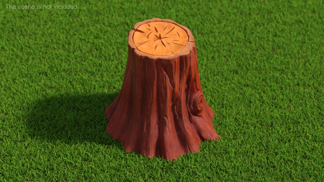 3D High Cartoon Stump model