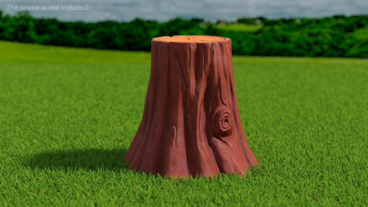3D High Cartoon Stump model