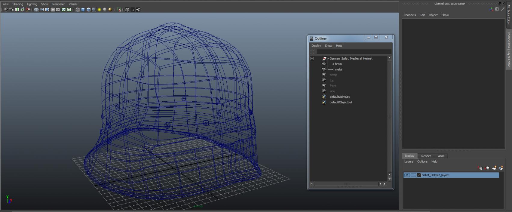 3D Sallet Helmet model