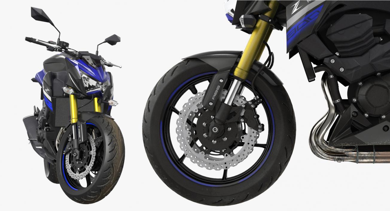 3D model Standard Motorcycle Kawasaki Z800 2016 Rigged