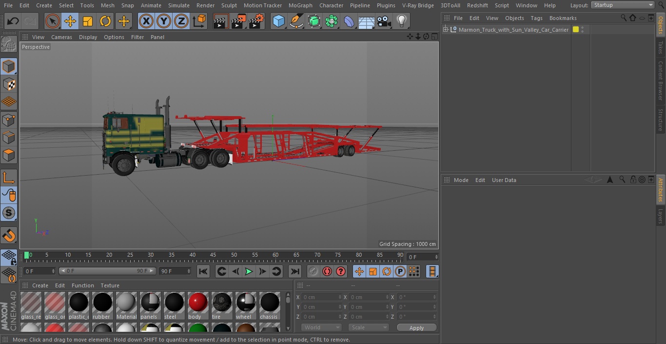 3D model Marmon Truck with Sun Valley Car Carrier