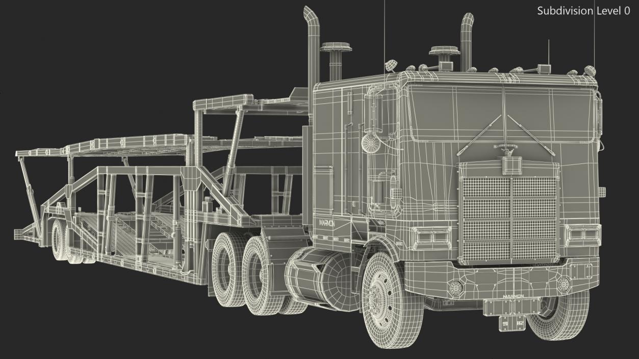 3D model Marmon Truck with Sun Valley Car Carrier