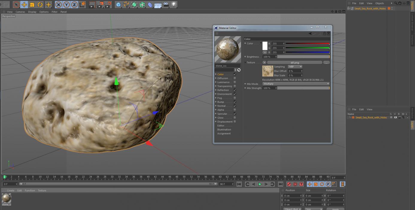 3D model Small Sea Rock with Holes