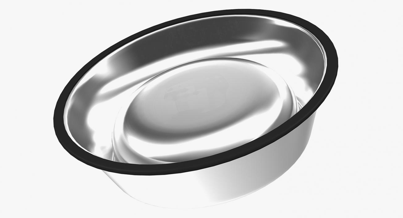3D Dry Pet Food Stainless Steel Bowl model