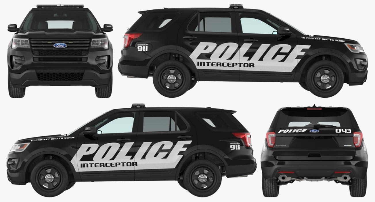 Ford Police Interceptor Unit 2016 Simple Interior 3D model