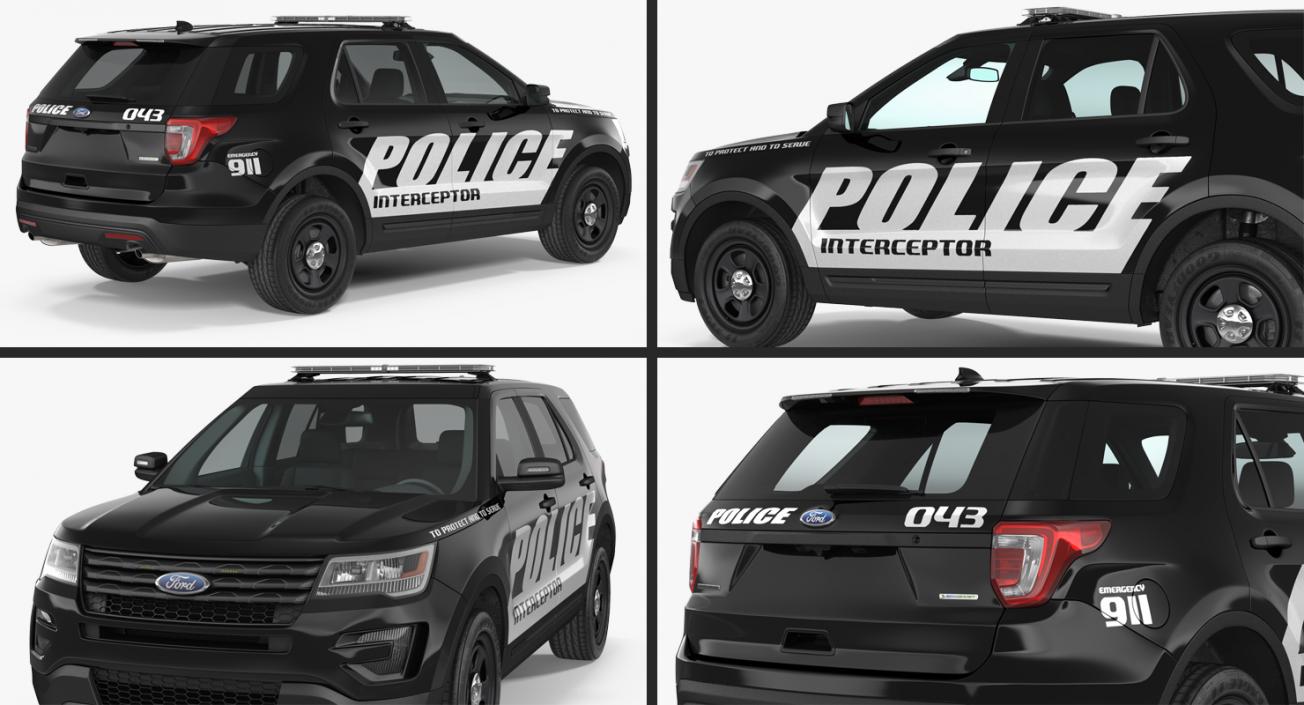 Ford Police Interceptor Unit 2016 Simple Interior 3D model