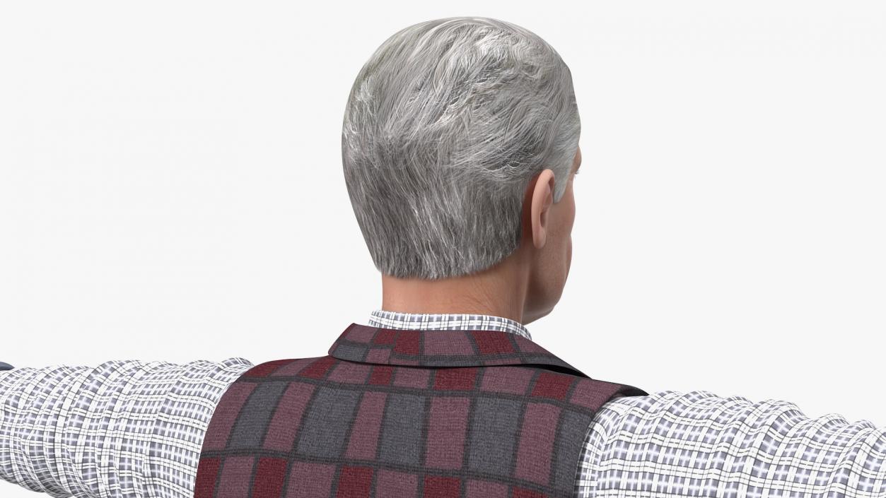 3D model Elderly Man Casual Wear T Pose
